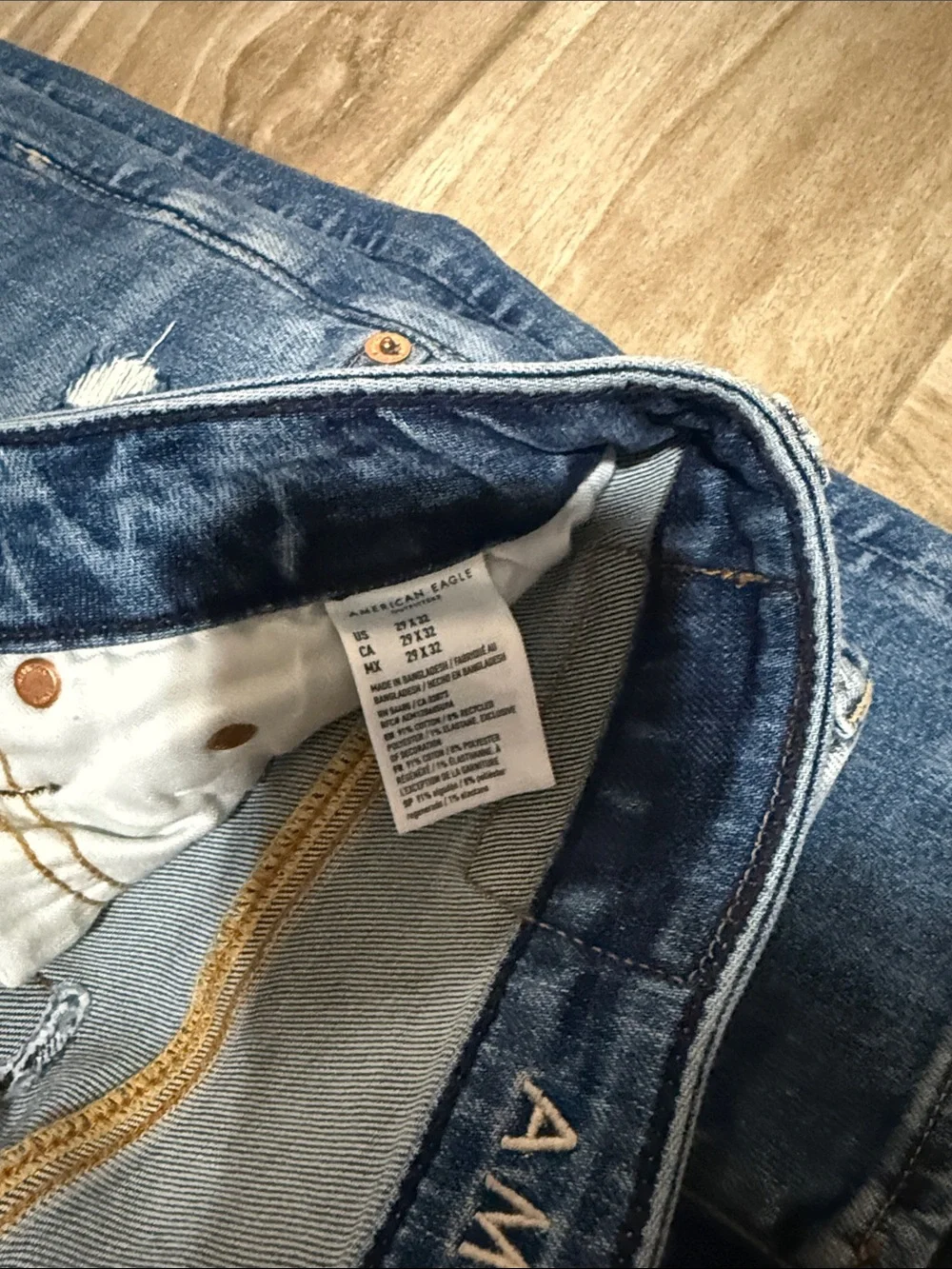American Eagle Outfitters Ripped Blue Skinny Jeans